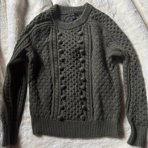 Chunky Knit Sweater in Olive Green fisherman J.Crew